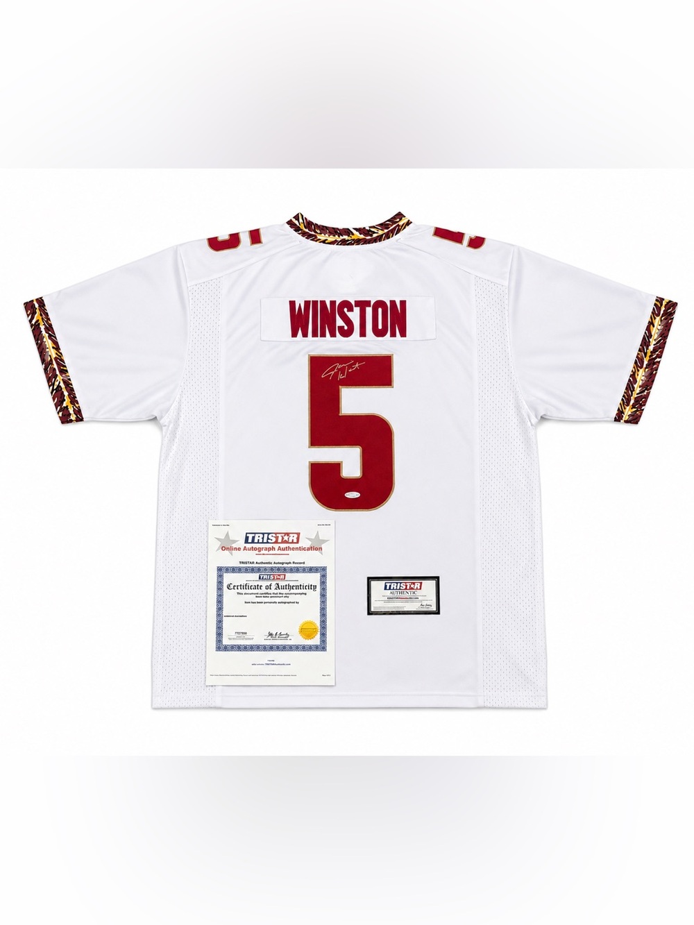 Jameis Winston Signed White Florida State FSU Rookie Jersey Autographed Auto COA